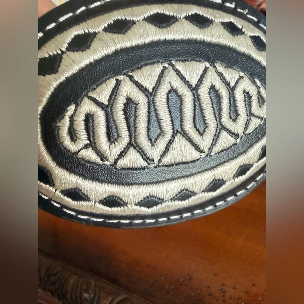 YAC Leather & Silk Western Leather Belt